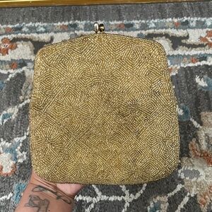Gold Beaded Women's Clutch